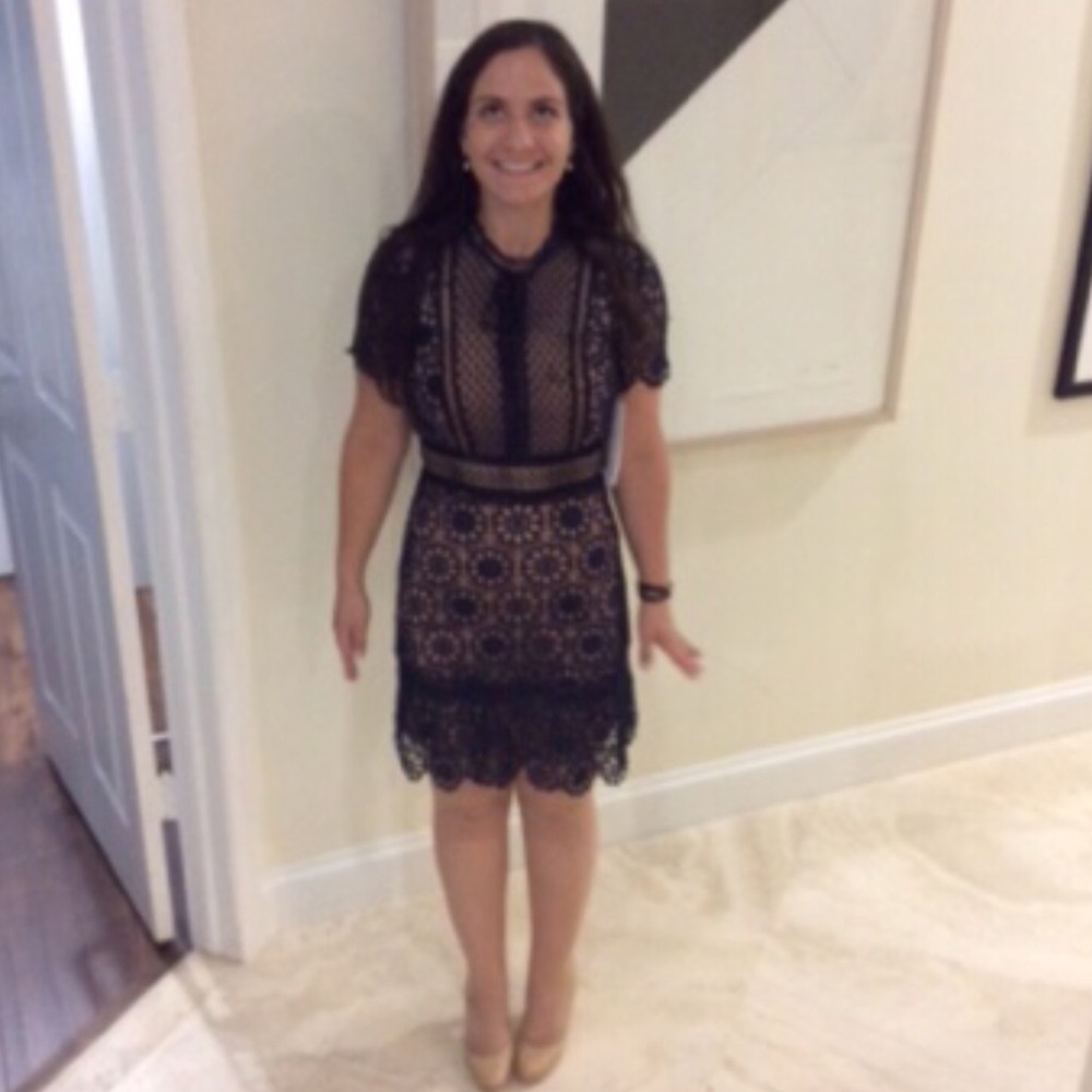 NWT AQUA FLORAL LACE DRESS XS - Picture 1 of 4